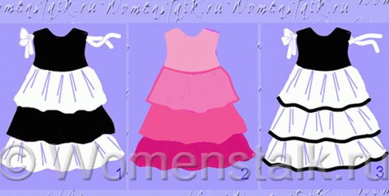 Варіанти дитячого сукні з воланами